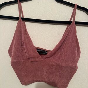 Urban Outfitters Mauve V-Neck Crop Top